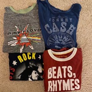 Bundle of four music themed T-shirts